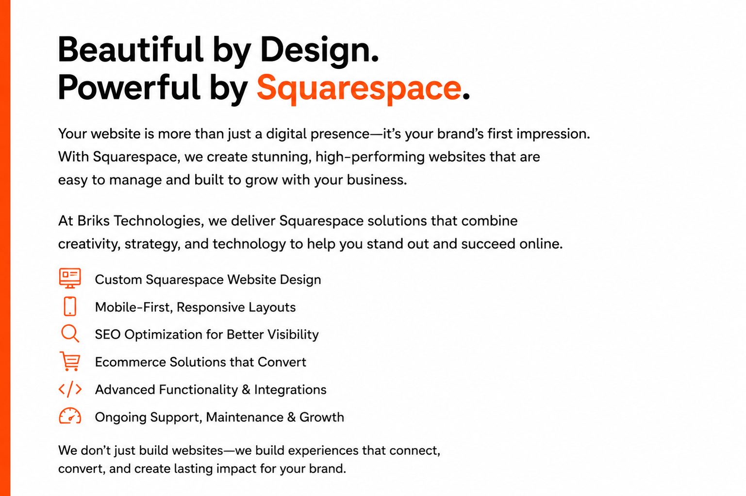 Square space development company in USA
